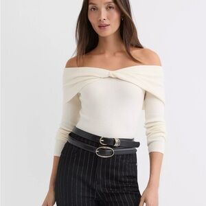 LOFT Twist Off the Shoulder Sweater